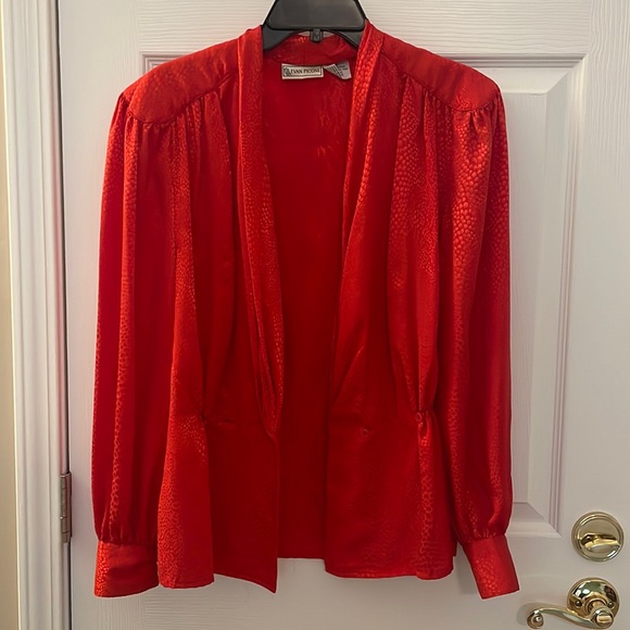 Vintage Evan Picone Red Blouse - Picture 2 of 11